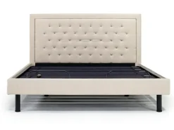 Mor Furniture Duo Linen Adjustable Foundation Bed In Natural, Queen