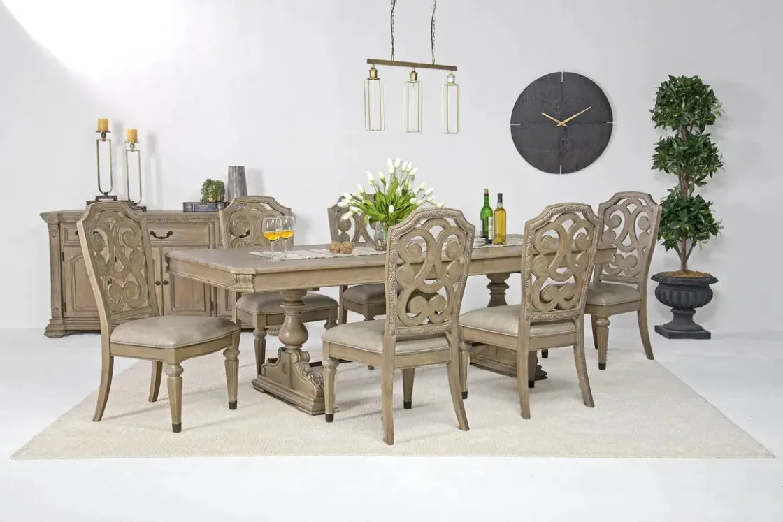Mor Furniture Durango Dining Table & 6 Chairs In Fawn