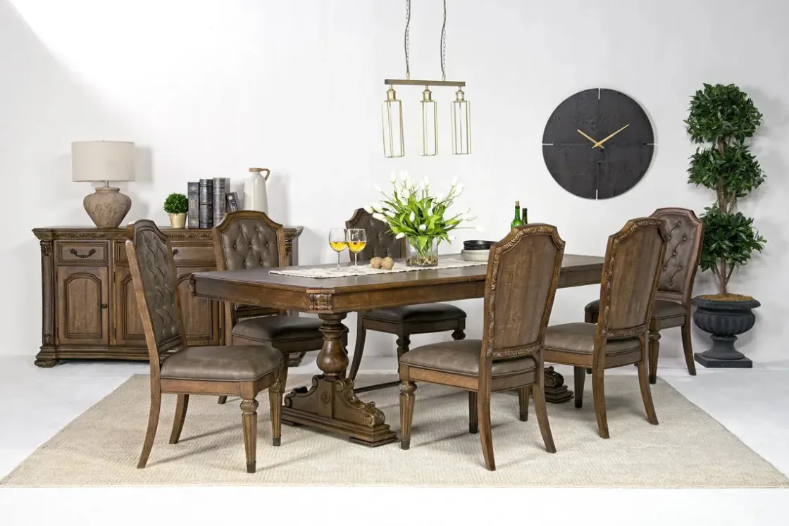 Mor Furniture Durango Dining Table & 6 Chairs In Fawn