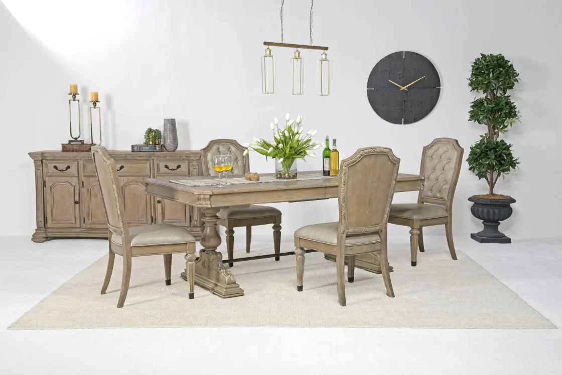 Mor Furniture Durango Dining Table & 4 Side Chairs In Fawn