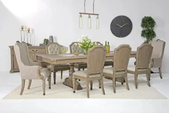 Mor Furniture Durango Dining Table, 6 Chairs & 2 Arm Chairs In Fawn