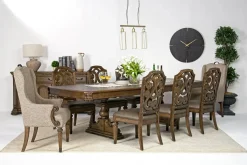 Mor Furniture Durango Dining Table, 6 Chairs & 2 Arm Chairs In Fawn