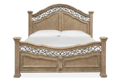 Mor Furniture Durango Panel Bed, Dresser, Mirror & 3 Drawer Nightstand In Fawn, Queen