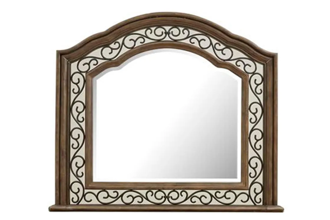Mor Furniture Durango Sleigh Bed, Dresser, Mirror & 3 Drawer Nightstand In Fawn, Queen