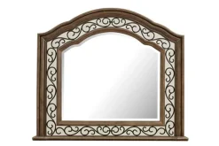 Mor Furniture Durango Sleigh Bed, Dresser, Mirror & 3 Drawer Nightstand In Fawn, Queen
