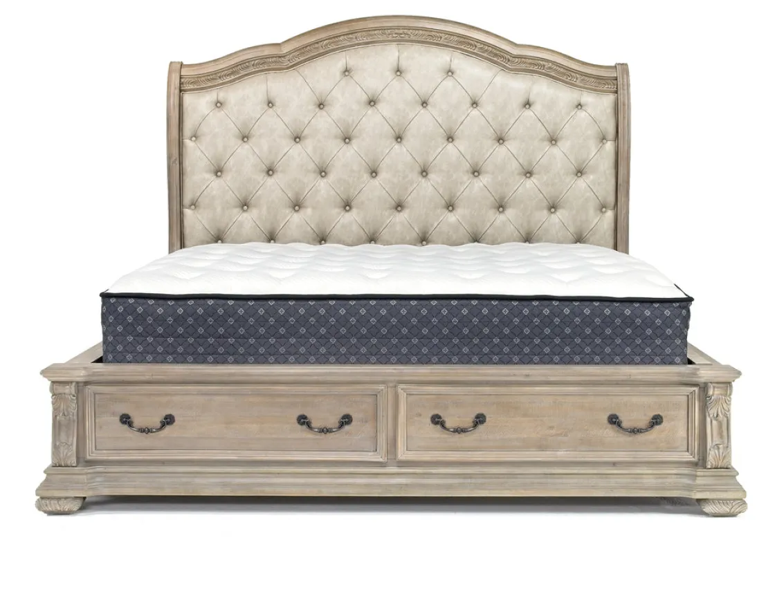 Mor Furniture Durango Sleigh Bed, Dresser, Mirror & 3 Drawer Nightstand In Fawn, Queen