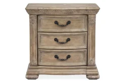 Mor Furniture Durango Sleigh Bed W/ Storage, Dresser, Mirror & 3 Drawer Nightstand In Fawn, Queen