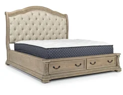 Mor Furniture Durango Upholstered Sleigh Bed W/ Storage In Fawn, Queen
