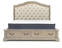 Mor Furniture Durango Upholstered Sleigh Bed W/ Storage In Fawn, Queen