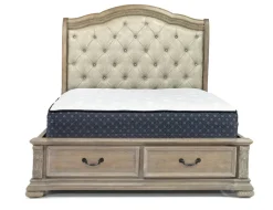Mor Furniture Durango Upholstered Sleigh Bed W/ Storage In Fawn, Queen