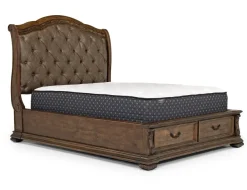 Mor Furniture Durango Upholstered Sleigh Bed W/ Storage In Fawn, Queen