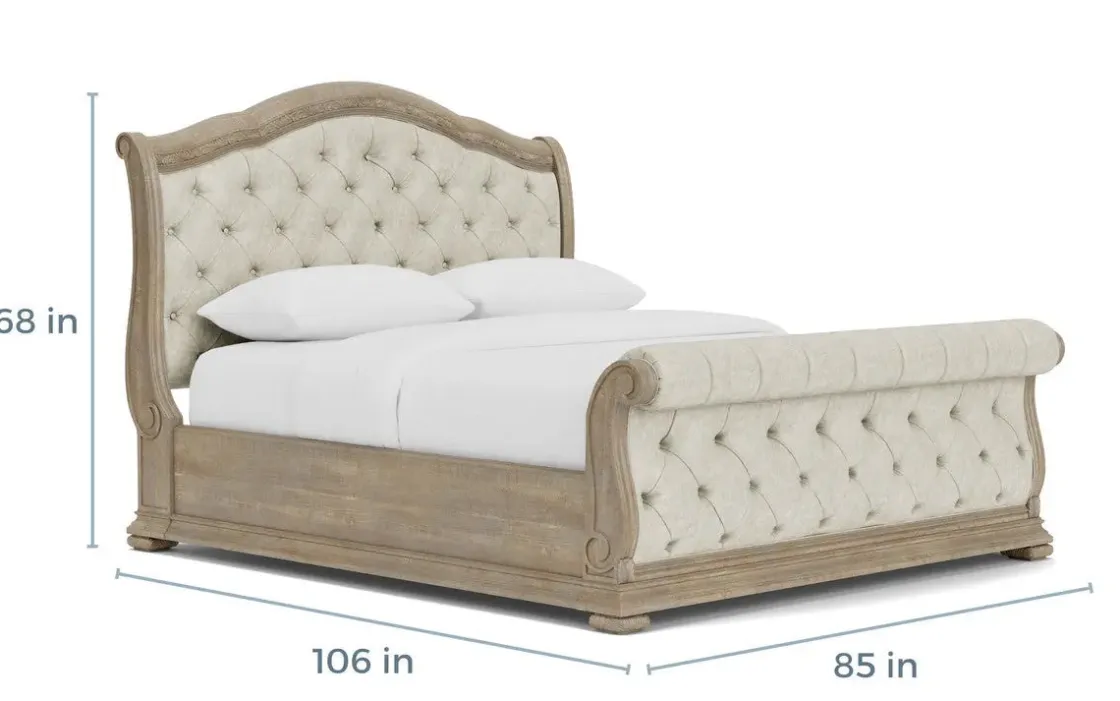 Mor Furniture Durango Upholstered Sleigh Bed In Fawn, Queen