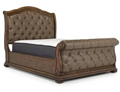 Mor Furniture Durango Upholstered Sleigh Bed In Fawn, Queen