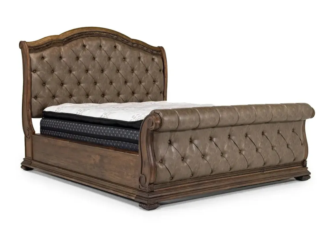 Mor Furniture Durango Upholstered Sleigh Bed In Fawn, Queen