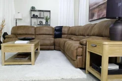 Mor Furniture Dusty 6 Piece Reclining Sectional In Bonanza Silt