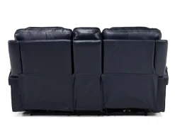 Mor Furniture Echo 3 Power Console Loveseat In Rainier Walnut Leather