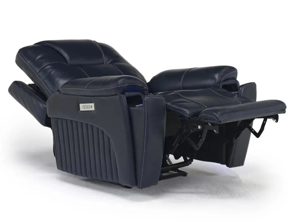 Mor Furniture Echo 3 Power Recliner In Rainier Storm Leather