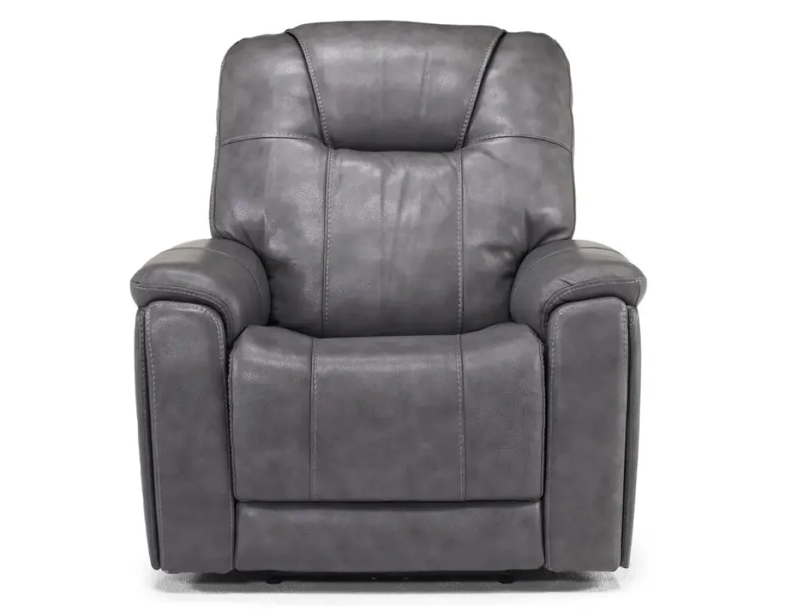 Mor Furniture Echo 3 Power Recliner In Rainier Storm Leather