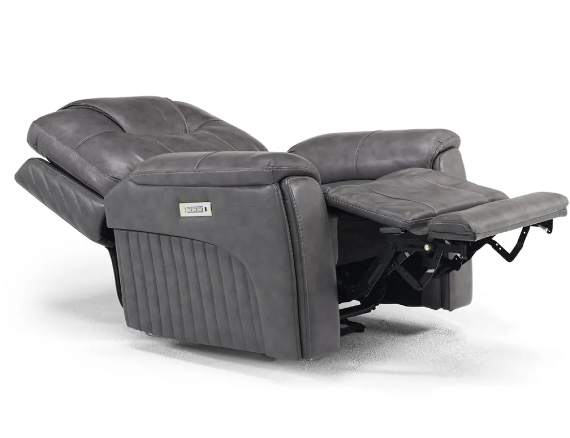 Mor Furniture Echo 3 Power Theater Recliner W/ Immersive Sound In Rainier Walnut Leather