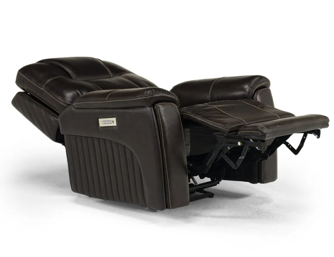 Mor Furniture Echo 3 Power Theater Recliner W/ Immersive Sound In Rainier Walnut Leather