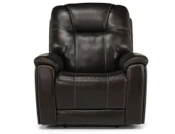 Mor Furniture Echo 3 Power Theater Recliner W/ Immersive Sound In Rainer Storm Leather