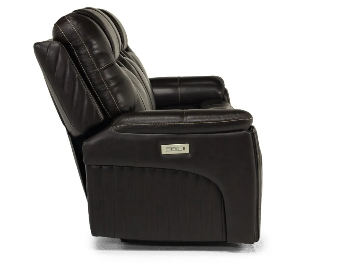 Mor Furniture Echo 3 Power Theater Recliner W/ Immersive Sound In Rainer Storm Leather