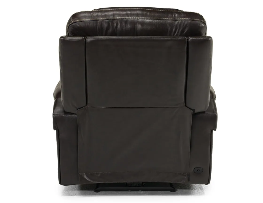 Mor Furniture Echo 3 Power Theater Recliner W/ Immersive Sound In Rainer Storm Leather