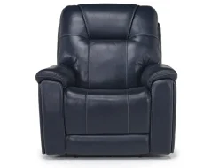 Mor Furniture Echo 3 Power Theater Recliner W/ Immersive Sound In Rainer Storm Leather