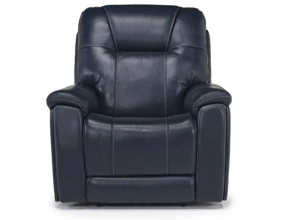 Mor Furniture Echo 3 Power Theater Recliner W/ Immersive Sound In Rainer Storm Leather