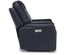 Mor Furniture Echo 3 Power Theater Recliner W/ Immersive Sound In Rainer Storm Leather