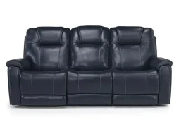 Mor Furniture Echo 3 Power Theater Sofa W/ Immersive Sound In Rainier Walnut Leather