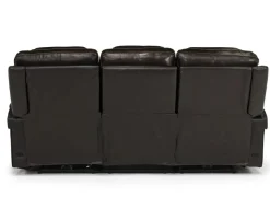 Mor Furniture Echo 3 Power Theater Sofa W/ Immersive Sound In Rainier Walnut Leather