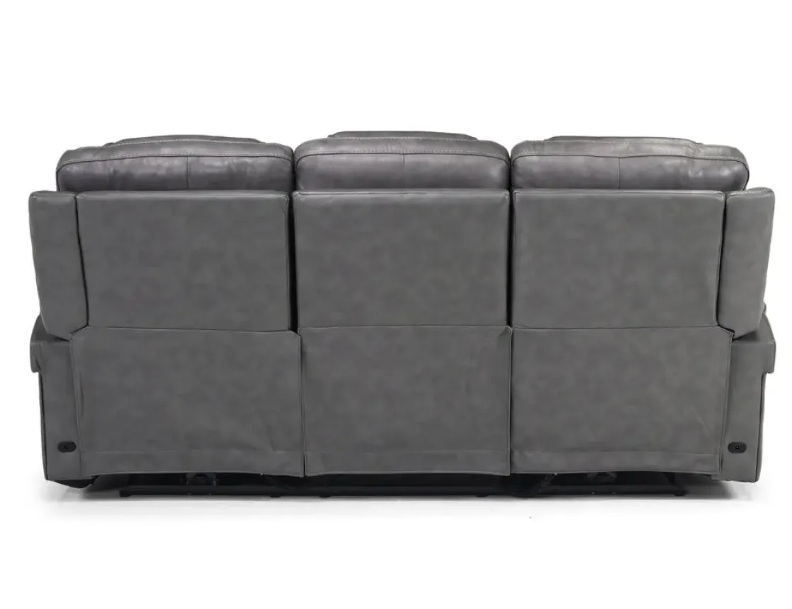 Mor Furniture Echo 3 Power Theater Sofa W/ Immersive Sound In Rainier Walnut Leather