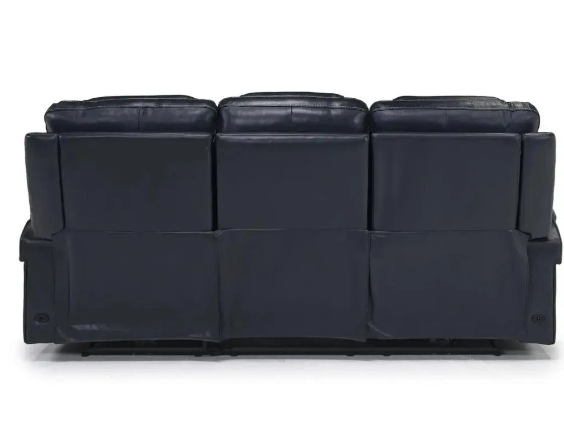 Mor Furniture Echo 3 Power Theater Sofa W/ Immersive Sound In Rainier Walnut Leather