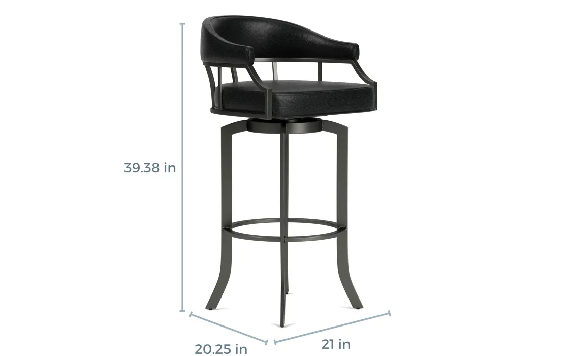 Mor Furniture Edy Barstool In Mineral & Black, Swivel