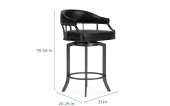 Mor Furniture Edy Counter Height Stool In Mineral & Black, Swivel