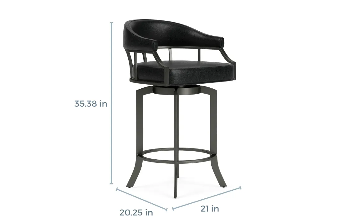 Mor Furniture Edy Counter Height Stool In Mineral & Black, Swivel