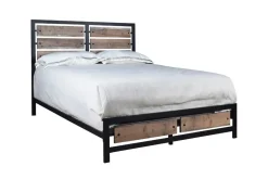 Mor Furniture Elk River Panel Bed, Dresser, Mirror & Nightstand In Rustic Brown, Twin