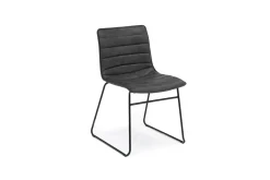 Mor Furniture Ella Side Chair In Slate Leather