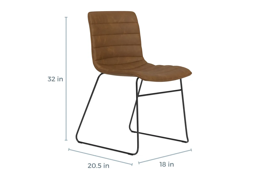 Mor Furniture Ella Side Chair In Slate Leather