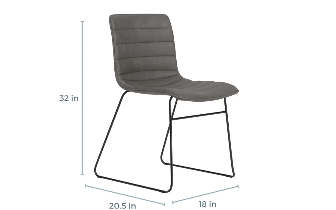 Mor Furniture Ella Side Chair In Slate Leather