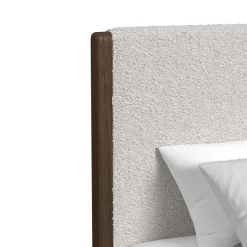 Mor Furniture Elm Upholstered Bed W/ Lights In Brown, Queen