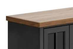 Mor Furniture Eloise Fireplace Console In Black & Whiskey, 96 Inch