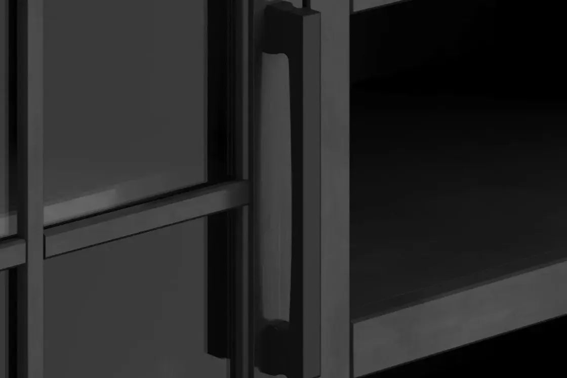 Mor Furniture Eloise Fireplace Console In Black & Whiskey, 96 Inch