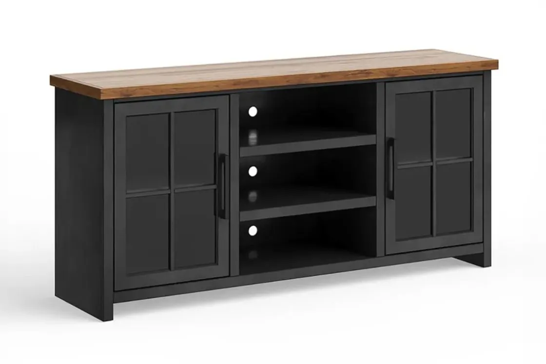 Mor Furniture Eloise Media Console In Black & Whiskey, 66 Inch