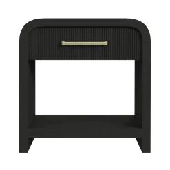 Mor Furniture Emberly Panel Bed, Dresser, Mirror & Nightstand In Black, Twin