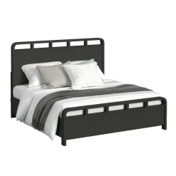 Mor Furniture Emberly Panel Bed, Dresser, Mirror & Nightstand In Black, Twin
