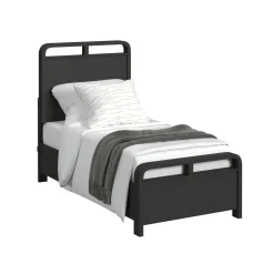 Mor Furniture Emberly Panel Bed, Dresser, Mirror & Nightstand In Black, Twin