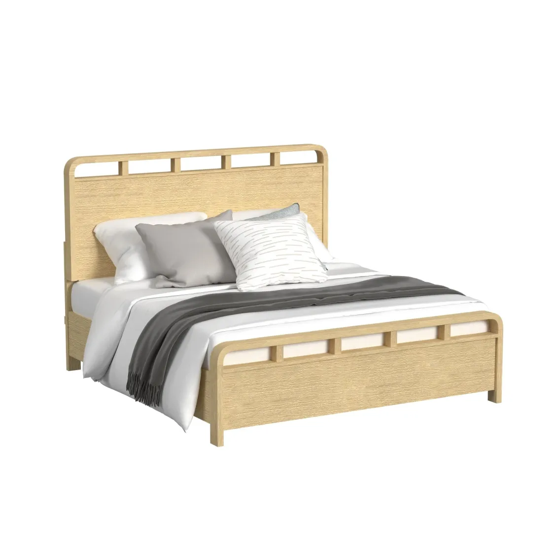 Mor Furniture Emberly Panel Bed, Dresser, Mirror & Nightstand In Black, Twin