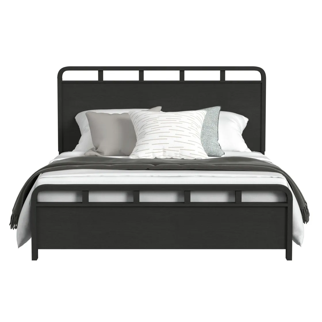 Mor Furniture Emberly Panel Bed, Dresser, Mirror & Nightstand In Black, Twin